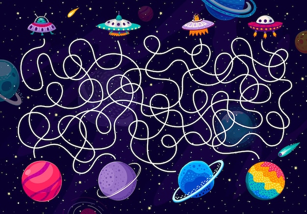 Labyrinth maze Help to UFO find home kids game