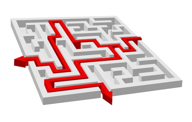 Labyrinth - maze puzzle for solution or success concept