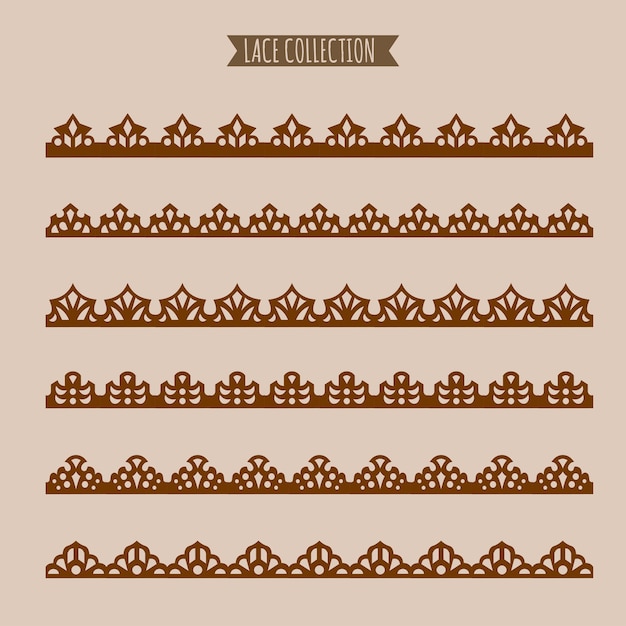 Collezione di pizzo e bordi per taglio laser