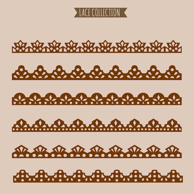 Collezione di pizzo e bordi per taglio laser