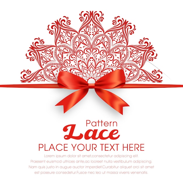 Lace pattern floral background vector