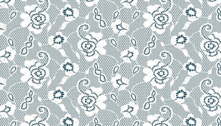 Vector lace pattern with flowers.