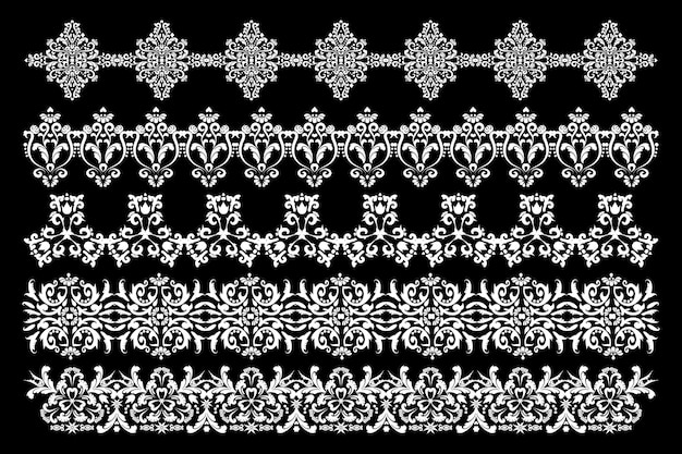 Vector lace texture mehndi pattern in oriental stylefor application of henna digital graphics