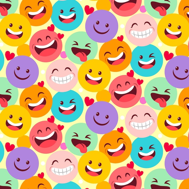 Vector lachen emoticons patroon sjabloon