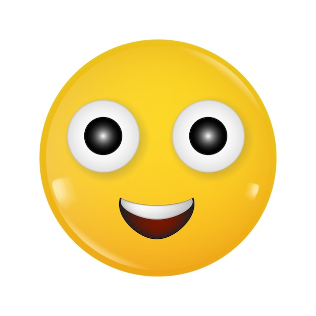 Lachend gezicht Emoji Geel glanzende 3D-emotie Smiley blij gezicht