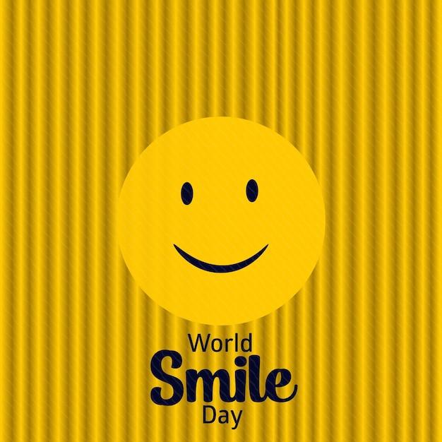 Lachend gezicht voor World Smile Day-evenement premium vector
