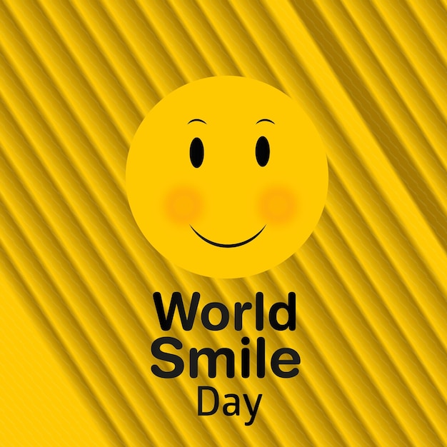 Lachend gezicht voor World Smile Day-evenement premium vector