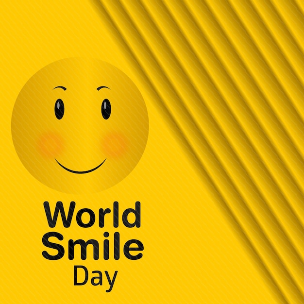 Lachend gezicht voor World Smile Day-evenement premium vector