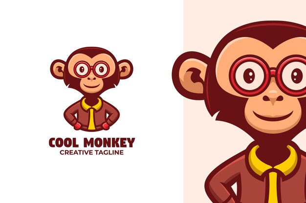 Lachende Aap Cartoon Mascotte Logo