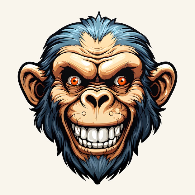 Lachende aap geweldig voor mascotte-logo