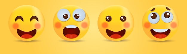 Lachende emoticon met lachende ogen - happy smiley face cute emoji