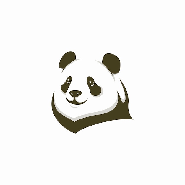 Vector lachende panda hoofd logo vector