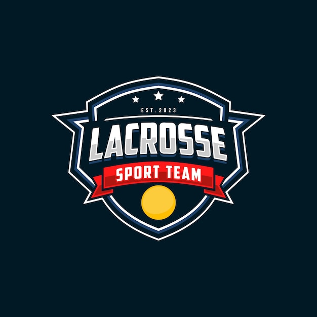 Lacrosse badge emblem logo Sports label vector illustration