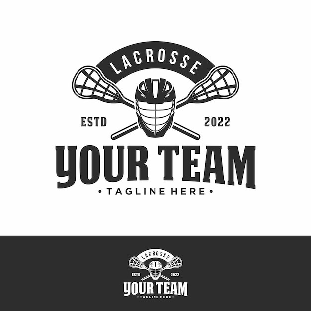 Lacrosse-badge-logo in moderne, minimalistische stijl