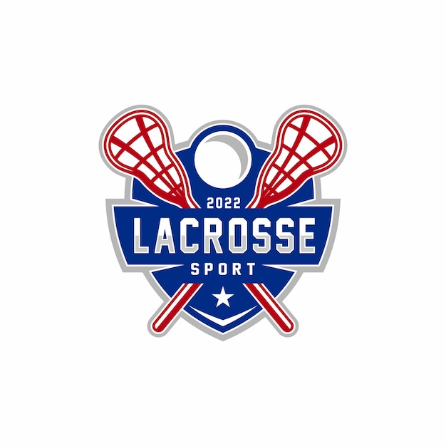 Vector lacrosse badge logo in modern minimalist style