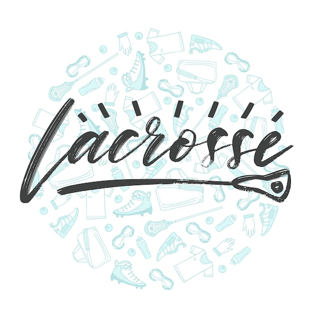 Vettore logo lettering lacrosse