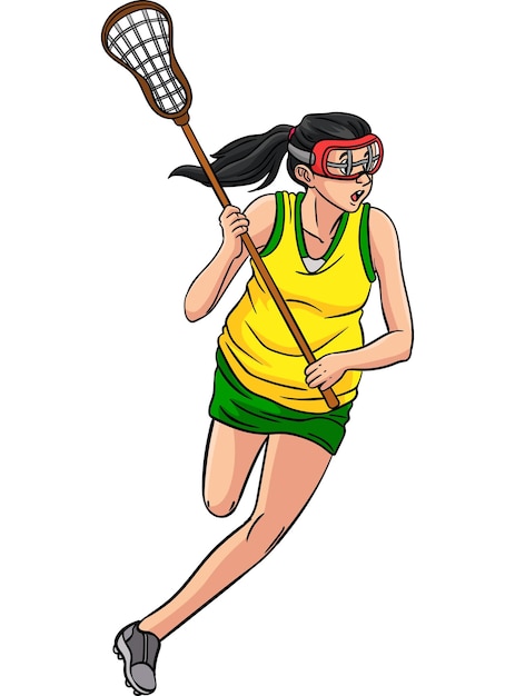 Vector lacrosse sports cartoon colored clipart