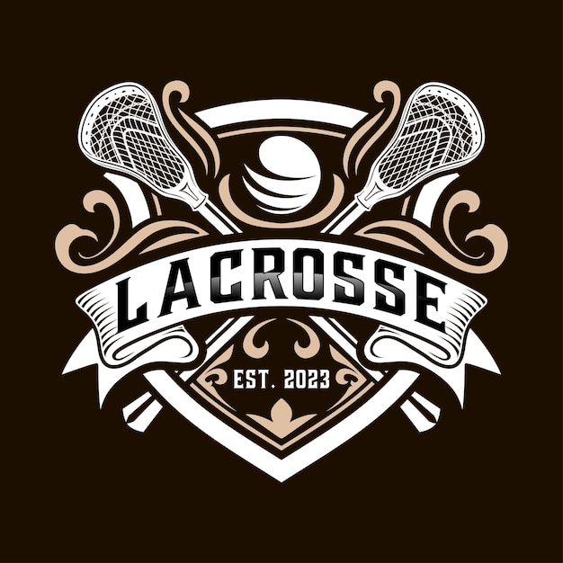 lacrosse vintage logo design perfect for lacrosse sports logos
