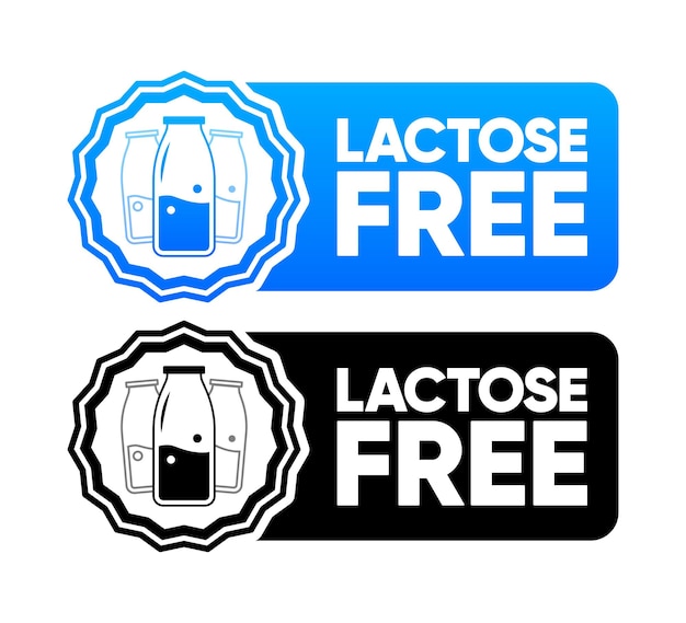 Lactose Free icon The concept of healthy natural organic food Stamp in various design Food packaging