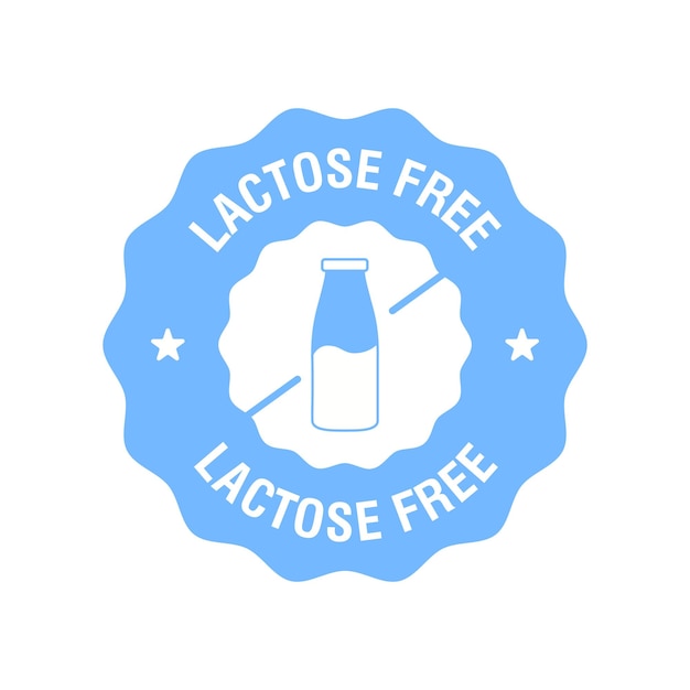 Вектор Значок логотипа без лактозы вектор не содержит этикетки лактозы для упаковки здоровых молочных продуктов вектор