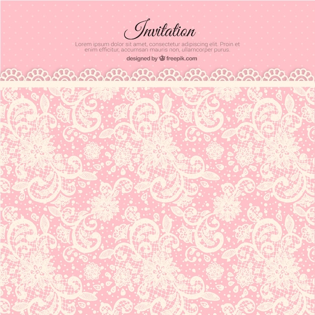Vector lacy invitation