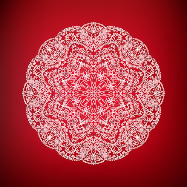 Lacy outline mandala ornament