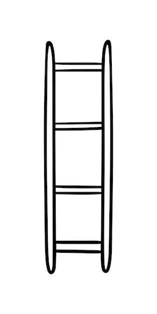 Ladder for climbing up steps doodle linear cartoon coloring