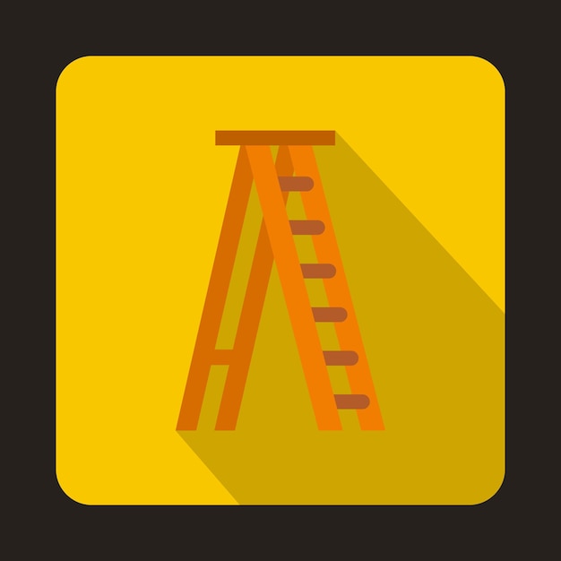 Vector ladder icon in flat style isolated with long shadow