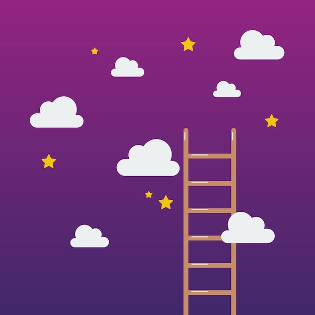 Ladder leading to achievement