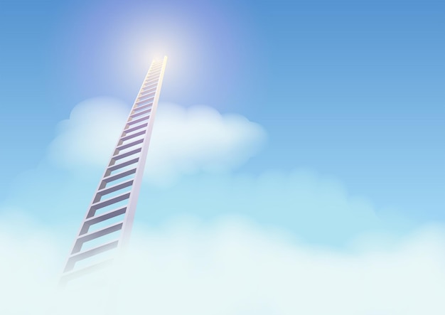 Ladder leading to sunrise