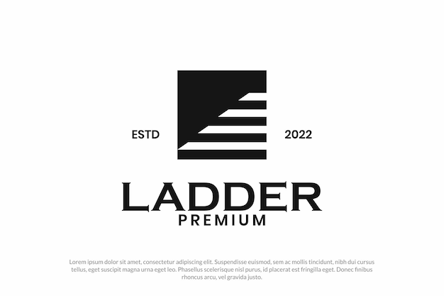 Vector ladder stair logo design