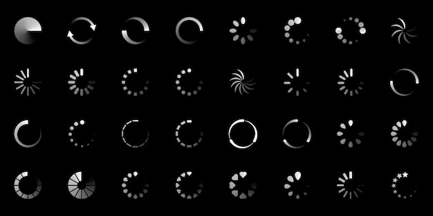 Laden pictogram ingesteld op zwarte achtergrond
