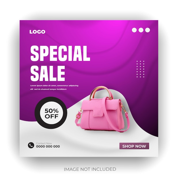 Ladies Bag en Black Friday super sale sociale media banner bundel sjabloon