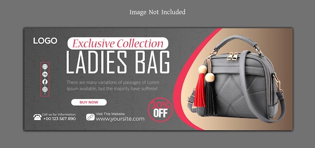 Ladies bag facebook cover banner template