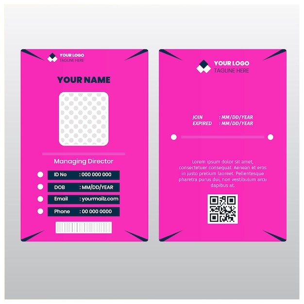 Vector ladies id card