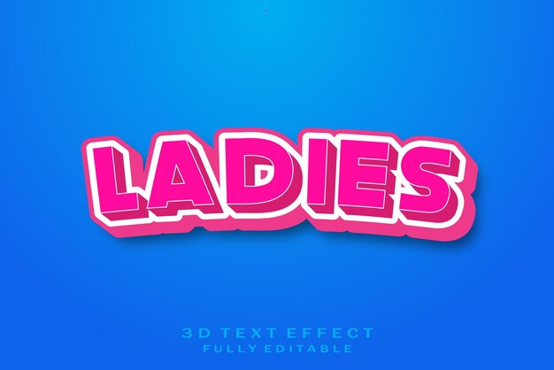 Ladies Luxury editable 3D vector text effect