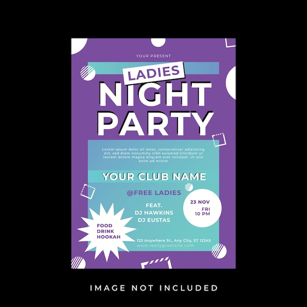 Vector ladies night party flyer template