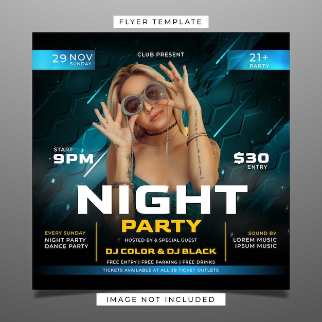 Vector ladies night party flyer template