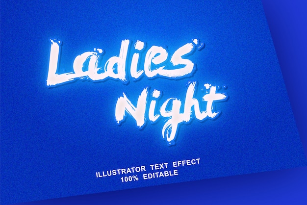 Ladies night text effect editable