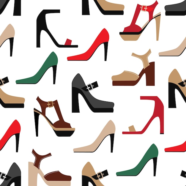 Vector ladies ' shoes make up a seamless pattern