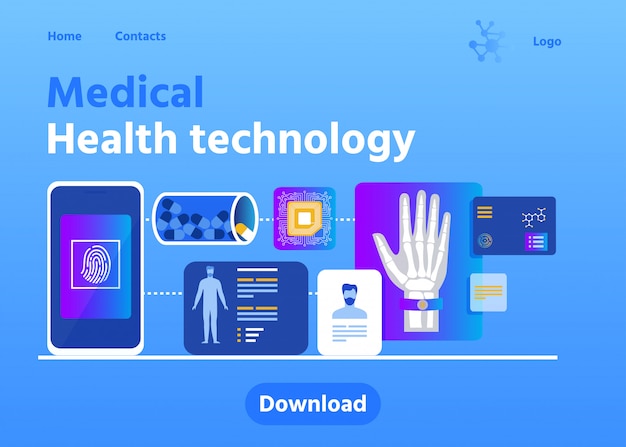 Lading page advertising medical health technology