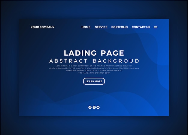 Vector lading page template