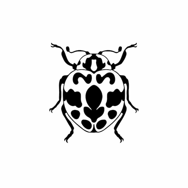 Vector lady beetle logo symbol stencil design tattoo vector illustration