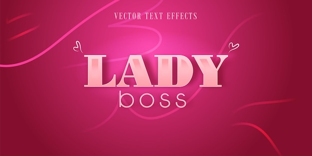 Vector lady boss text effects vector design