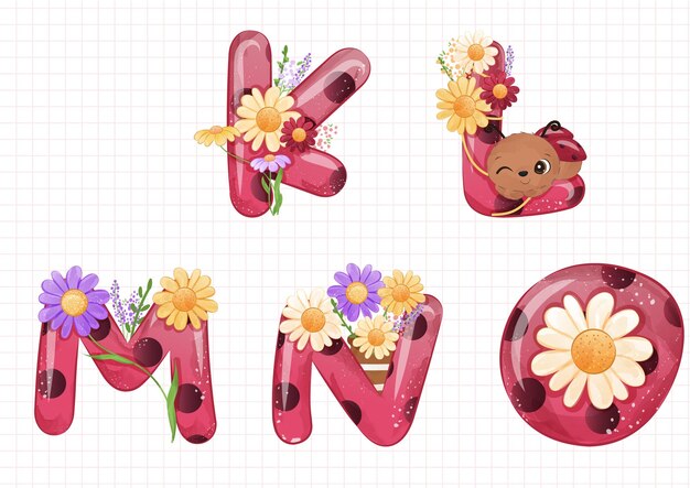 Lady bug decorative alphabet 3