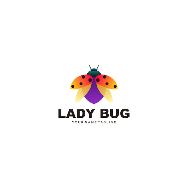 Vector lady bug logo colorful gradient