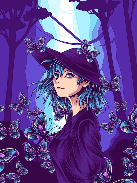 lady butterfly illustration