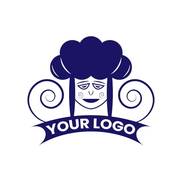 lady chef cartoon-logo