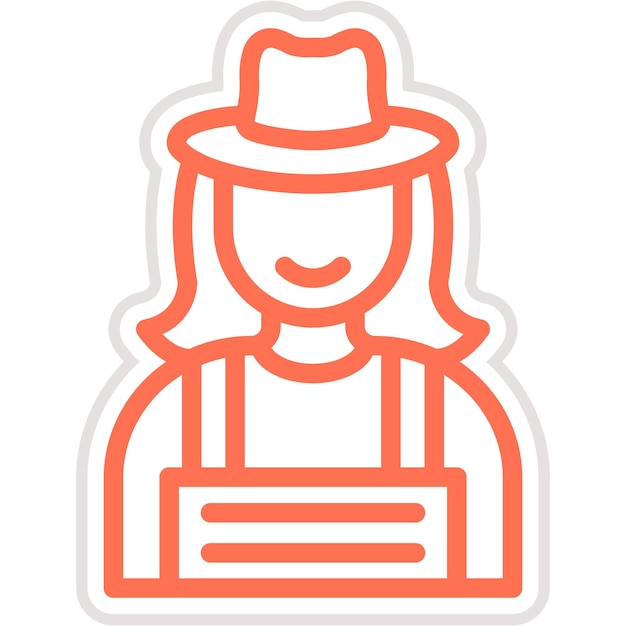 Lady Farmer Vector Icon Design Illustratie