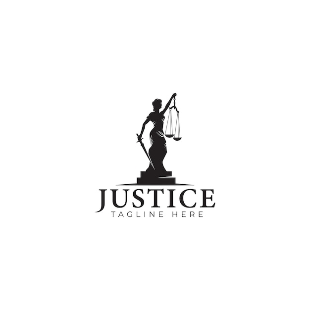Vettore illustrazione vettoriale del logo di lady justice
